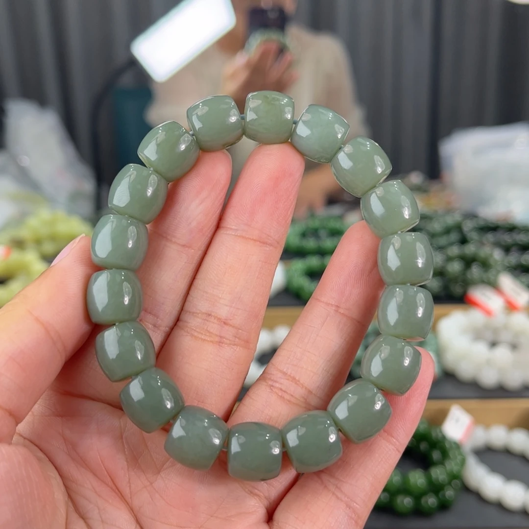 手链未镶嵌和田玉新疆且末蓝卡12直切