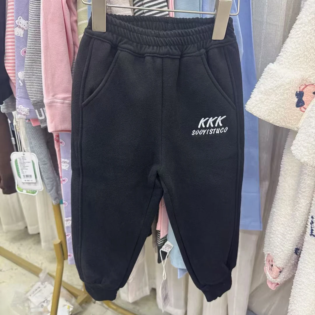 2025儿童秋冬新款加绒裤子包边