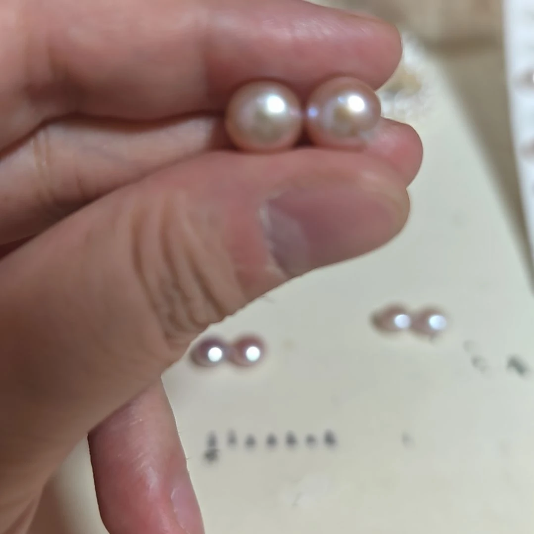 银S925镶嵌淡水珍珠耳钉