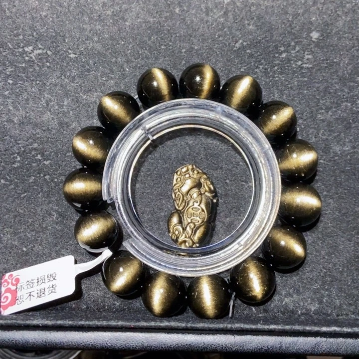 黑曜岩手串未镶嵌K****g