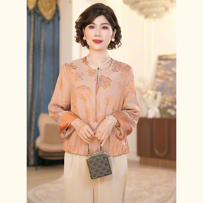【秋】中年妈妈秋装国风刺绣外套2025新款洋气新中式中老年女装上衣