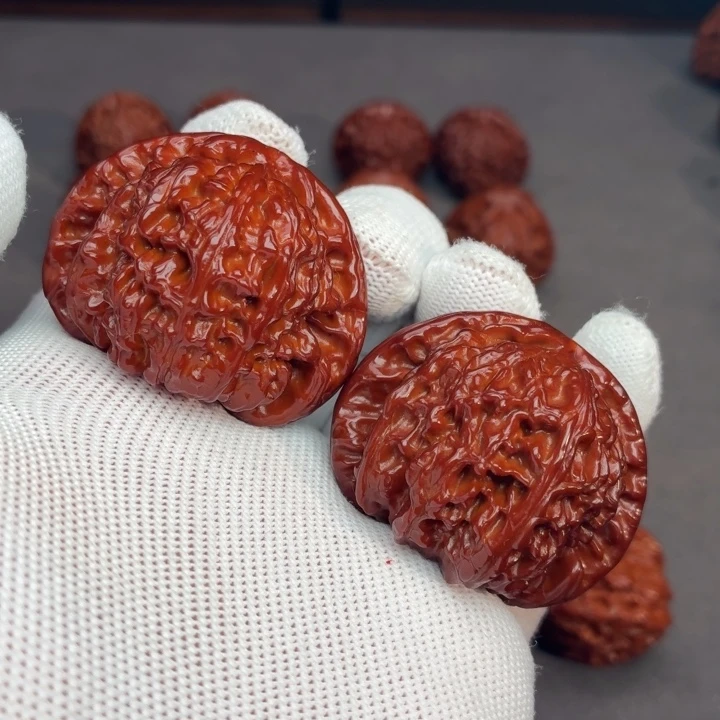 雾***花猴头核桃吊坠闷白800.01. WY#00#