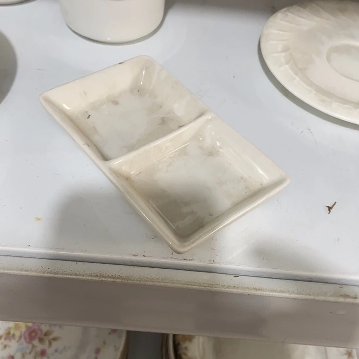 瓷片四厂双格碟3个