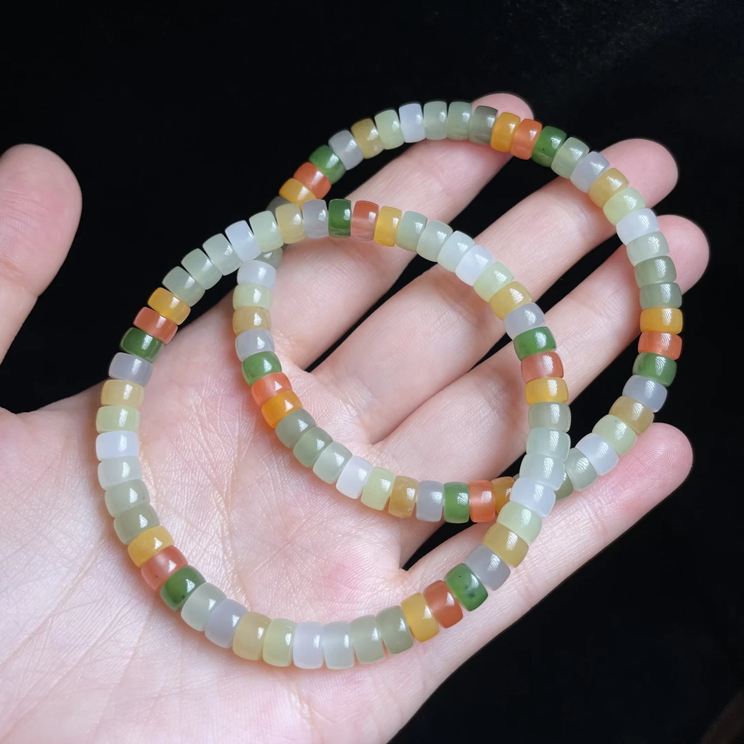 L【玉氏珠宝】和田玉多宝直切手串-约6mm 多样性发一 CAN1500260