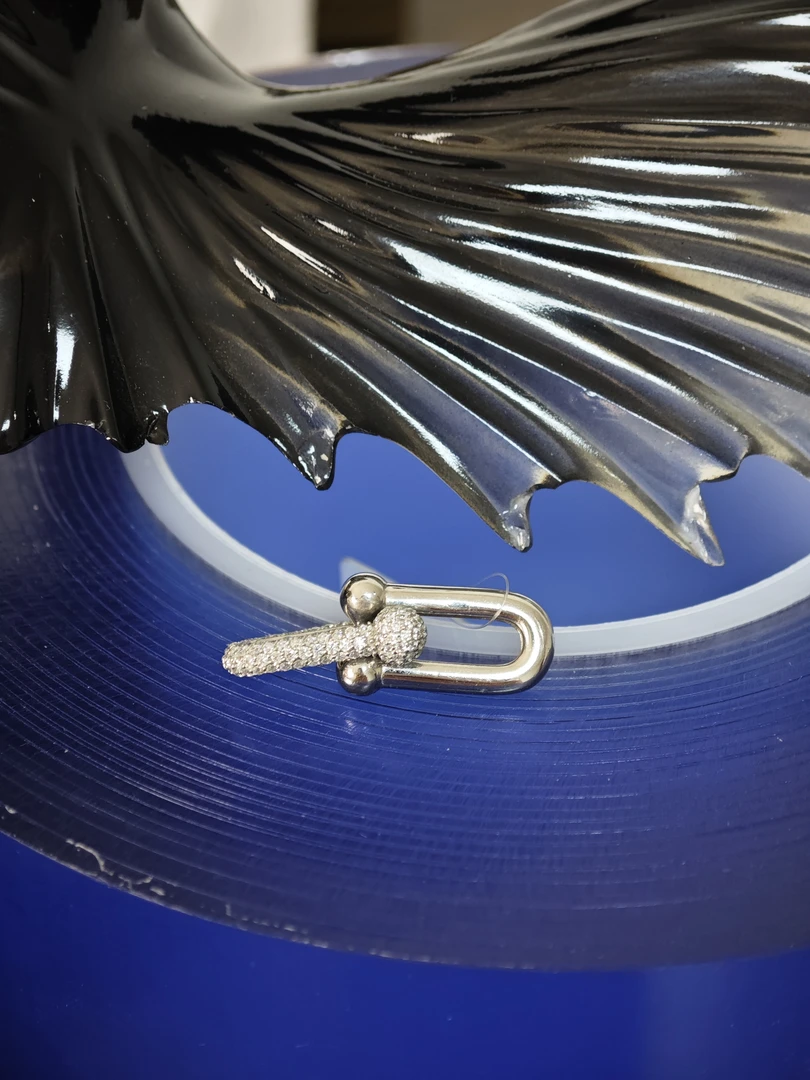 铂金莫桑马蹄吊坠