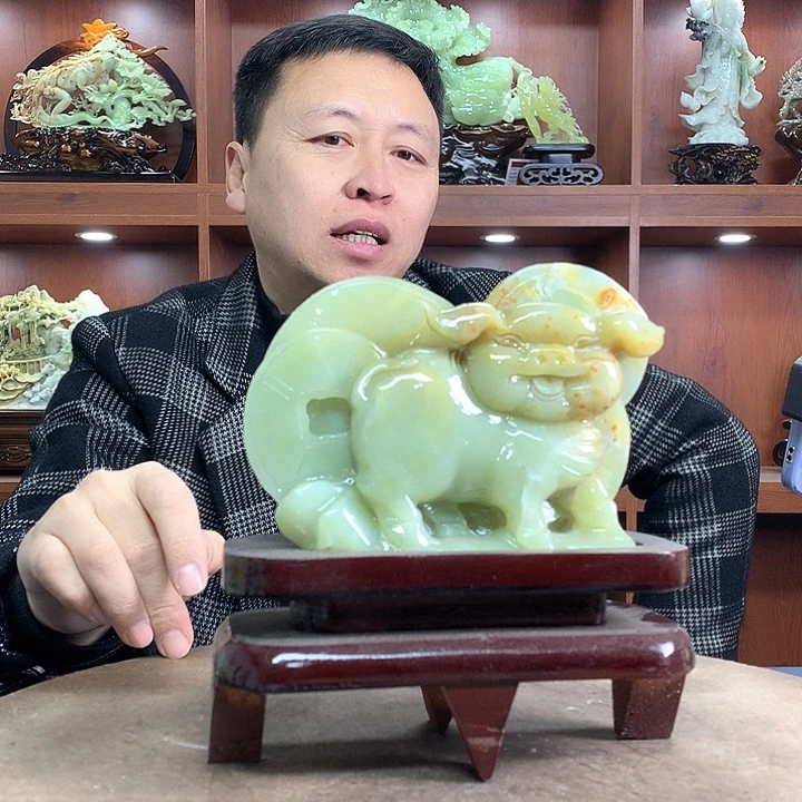 蛇纹石玉（覆膜）珠宝奇石未镶嵌平*