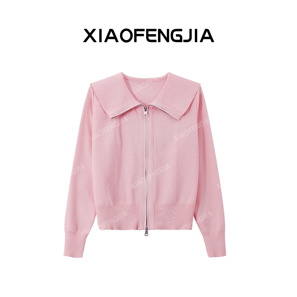 2025春季新款【四季青小封家轻奢】时尚百搭拉链翻领毛衣51772