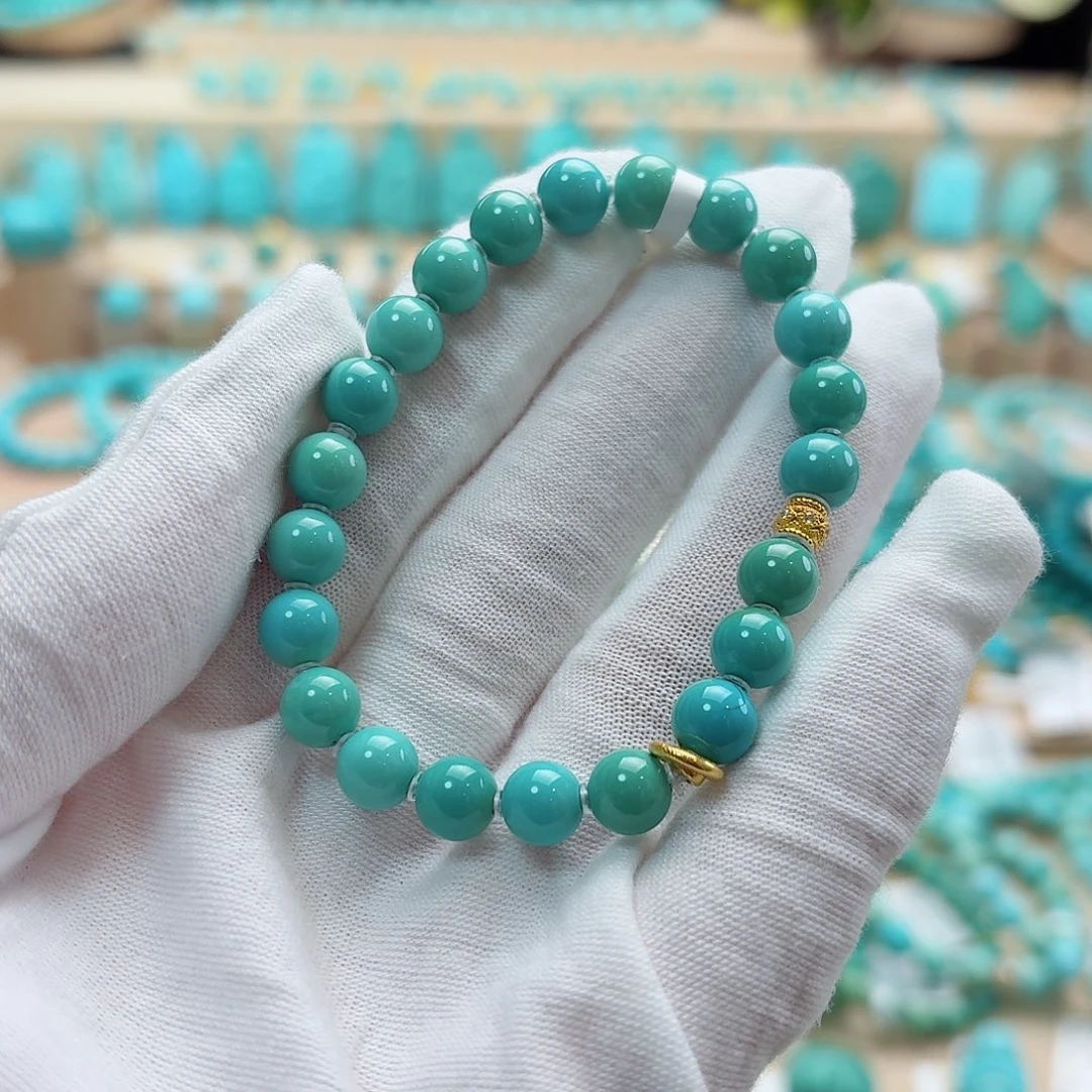 绿松石18K金镶嵌珠宝奇石