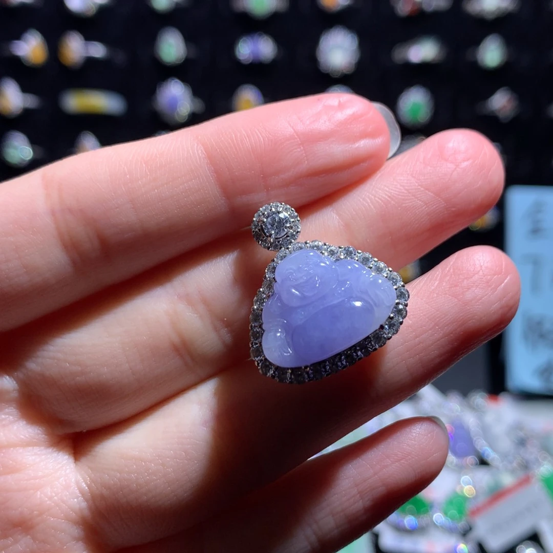 翡翠颈饰银S925镶嵌天然翡翠