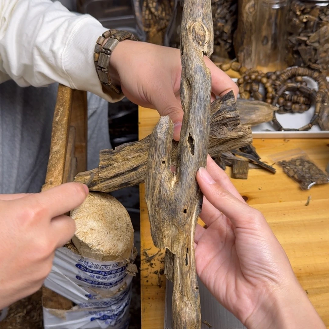 沉香沉香碎屑张勺子品种虫漏块料71克