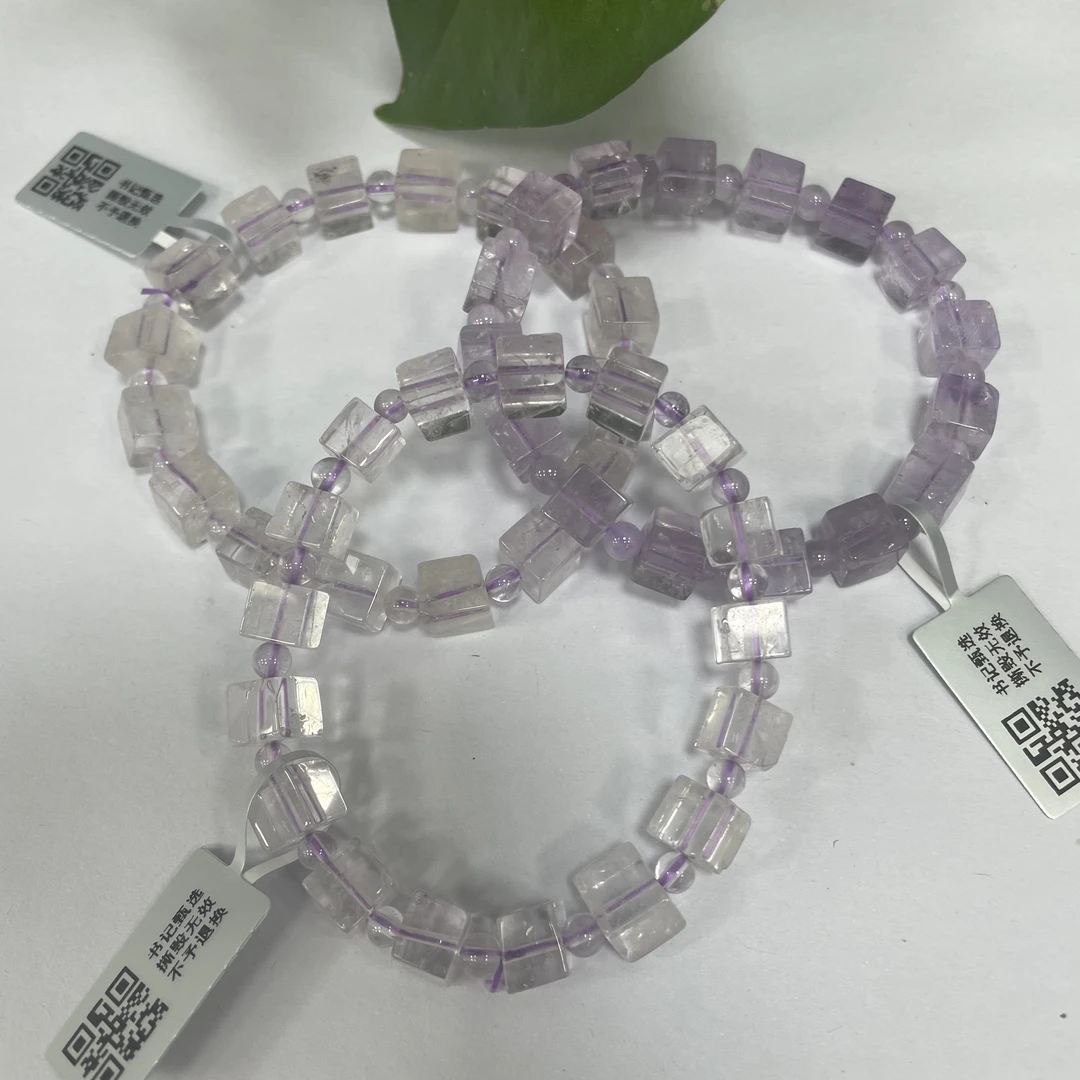 【书记甄选】原创紫水晶方糖单圈手链 多样性发一件 BB022