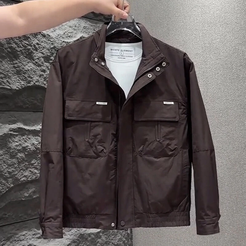 男士夹克外套春季新款时尚韩版休闲立领帅气潮流百搭工装上衣