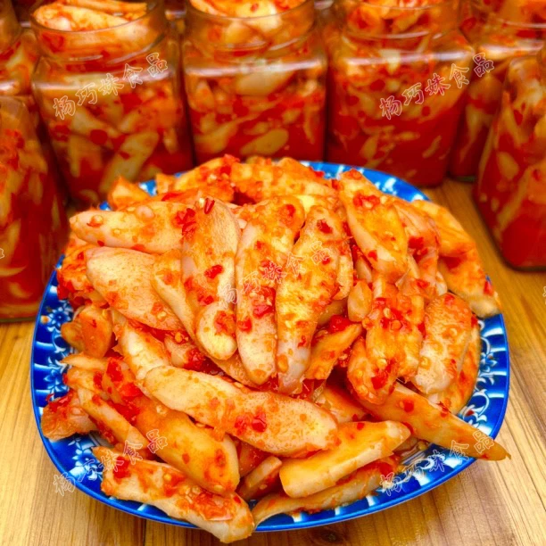 杨巧妹酸辣仔姜片嫩姜酸姜片江西美食即食泡酸菜腌菜380克罐装