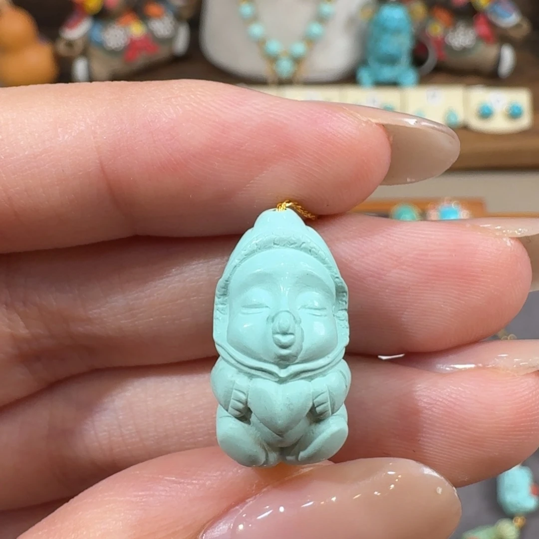 未镶嵌绿松石珠宝半成品嘟嘟嘴配饰