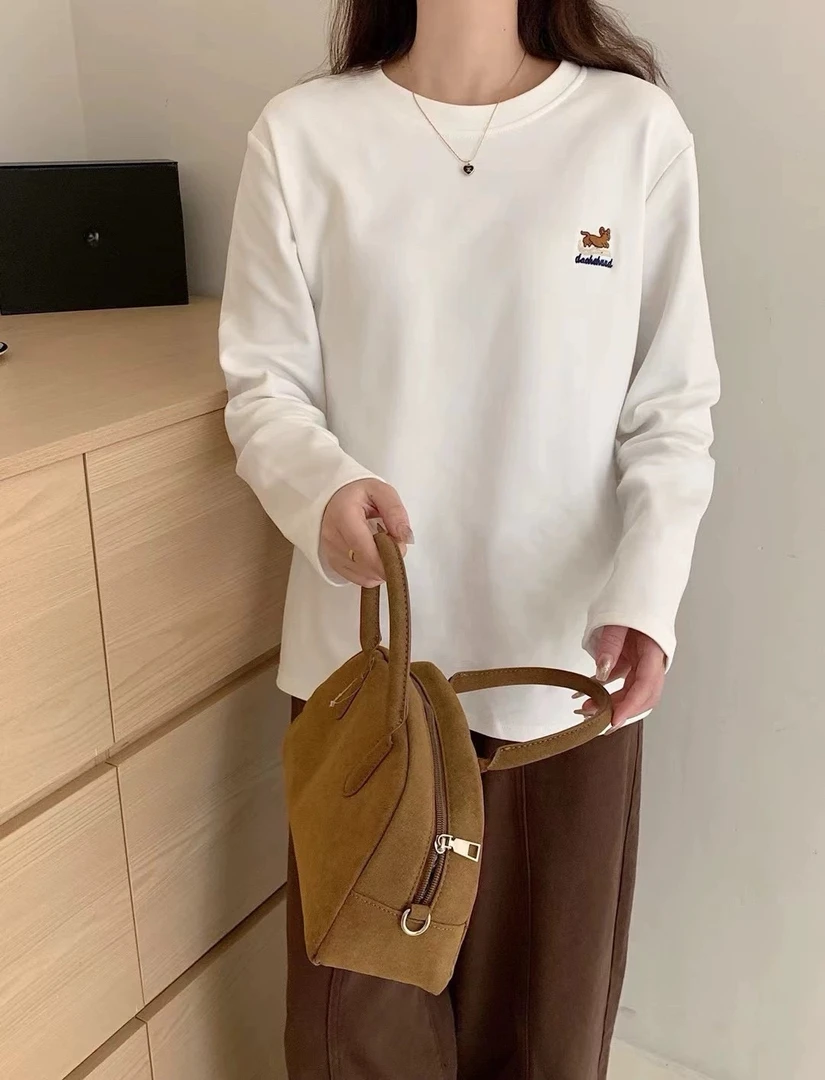 23208  卡通图案简约磨毛长袖上衣