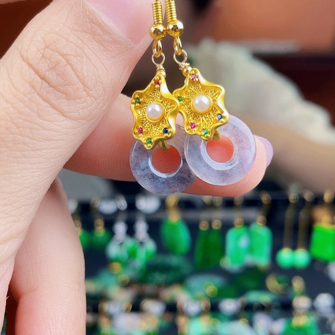 翡翠未镶嵌耳饰饰品