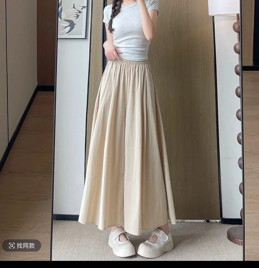 休闲裤女春季慵懒风垂感山本裙裤显瘦阔腿长裤子