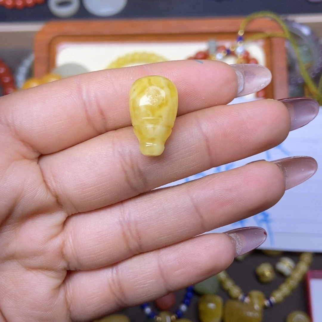 琥珀手链未镶嵌三通12微瑕