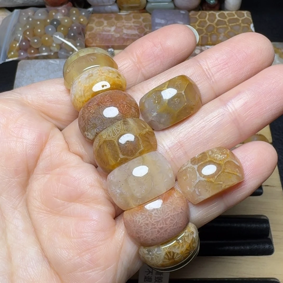 硅化玉18片玻璃花手排350未镶嵌佑*