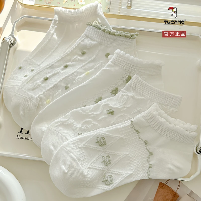 TUCANO纯棉防臭袜子女士短袜纯春夏季薄款可爱日系甜美低帮短筒