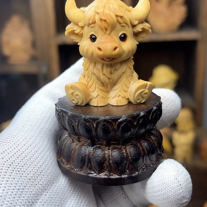 木黄杨木牛牛牛连带底座