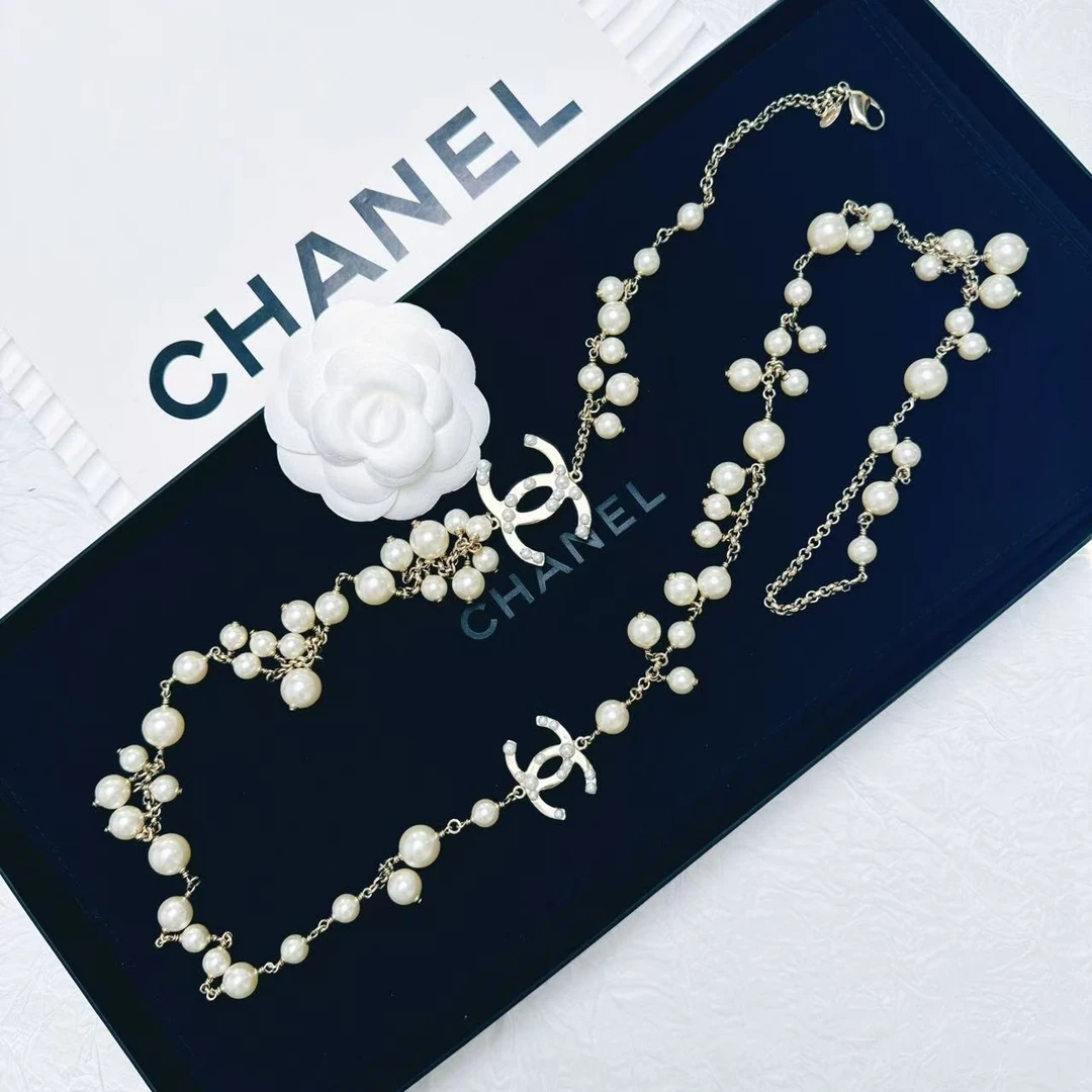 95新 Chanel/香奈儿 柚礼中古/香奈儿双C珍珠流苏项链LZ502099