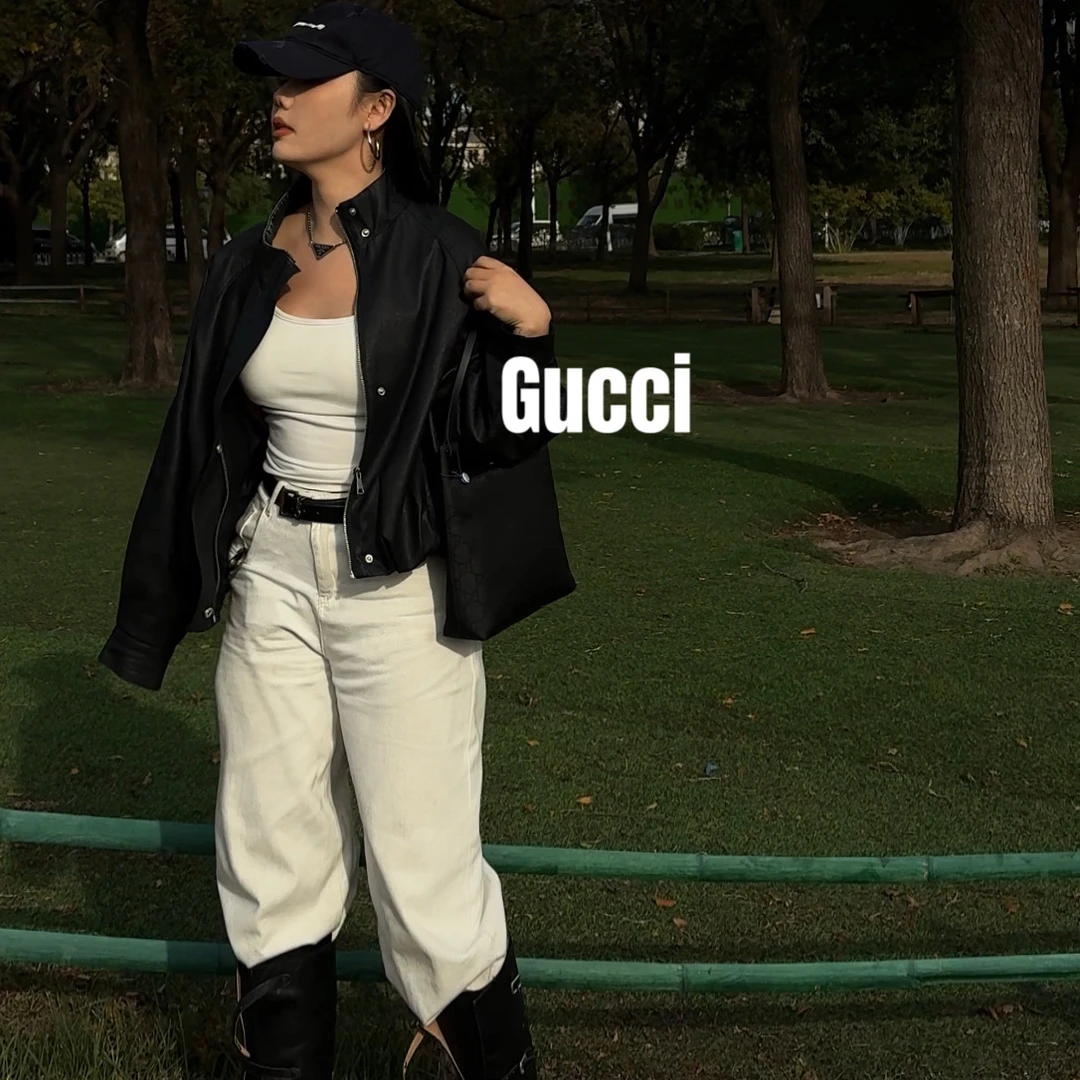 修复品619266/GUCCI/古驰牛角腋下包