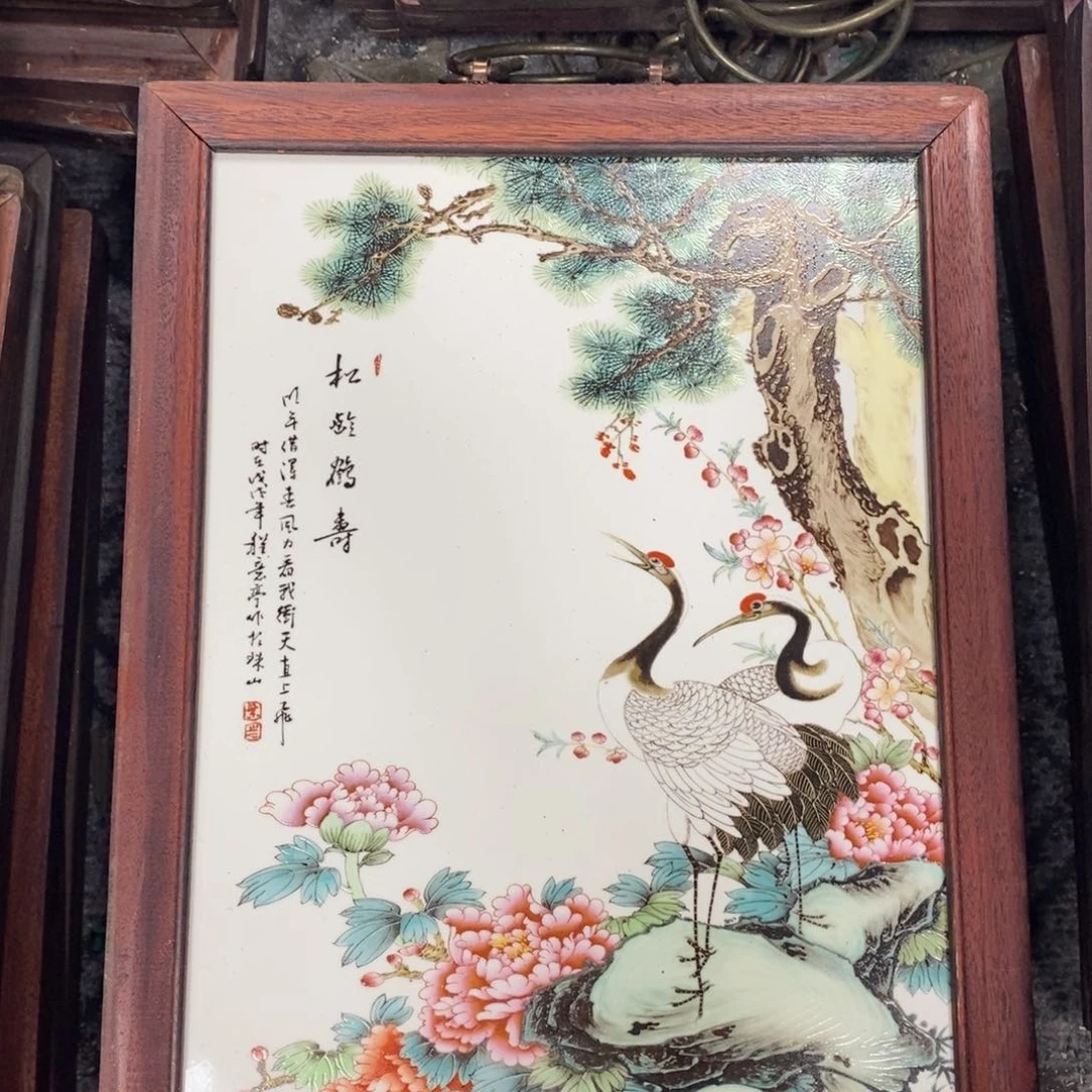 瓷片37*28*1景德镇瓷板画柴窑烧制
