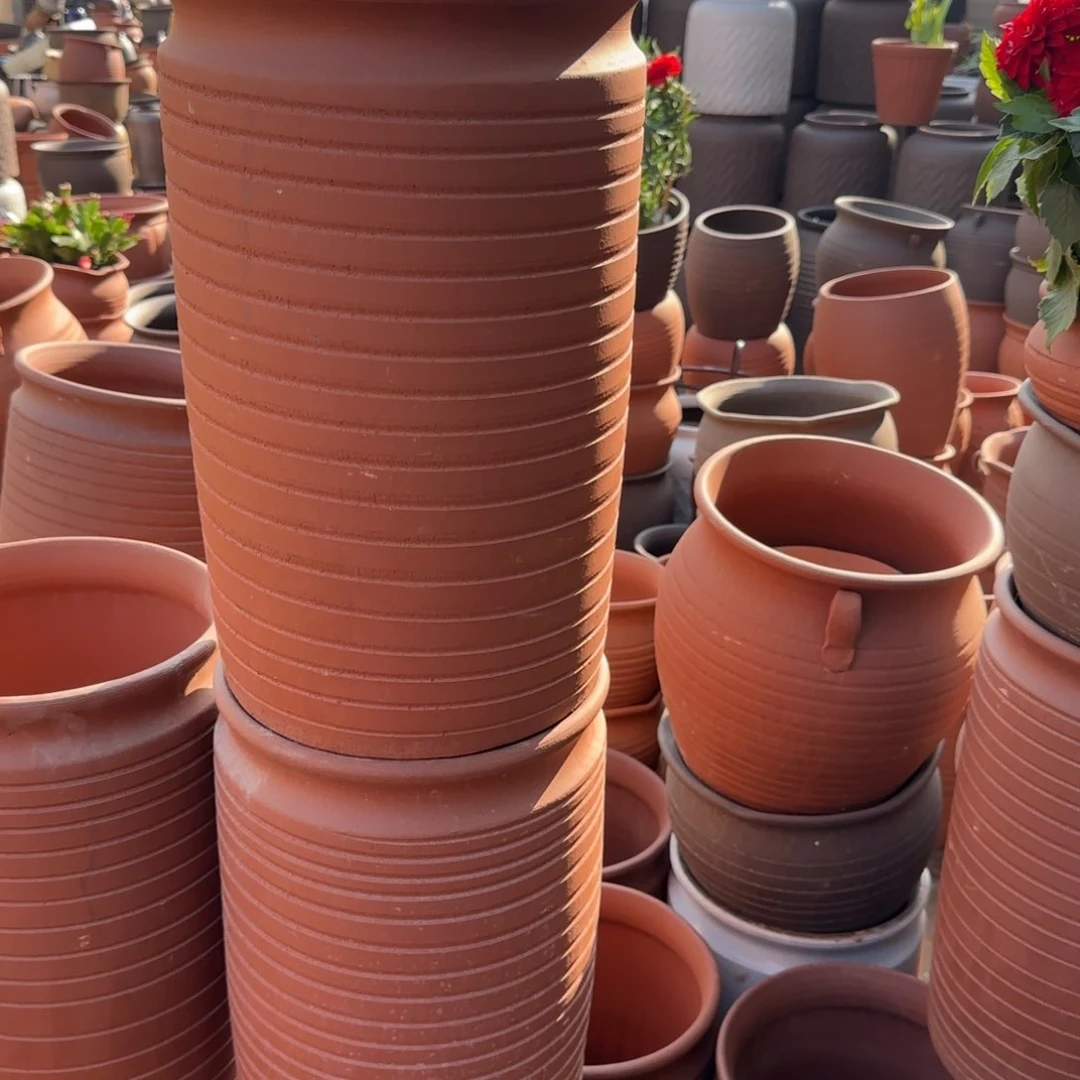 紫砂花盆口25高42宜兴紫砂瑕疵花泥