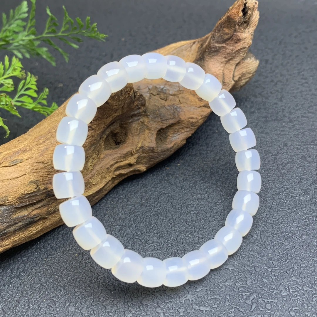 【金钰尚品】天然白玛瑙手串荔枝冻色系精工直切手串8mm果冻肉荔枝