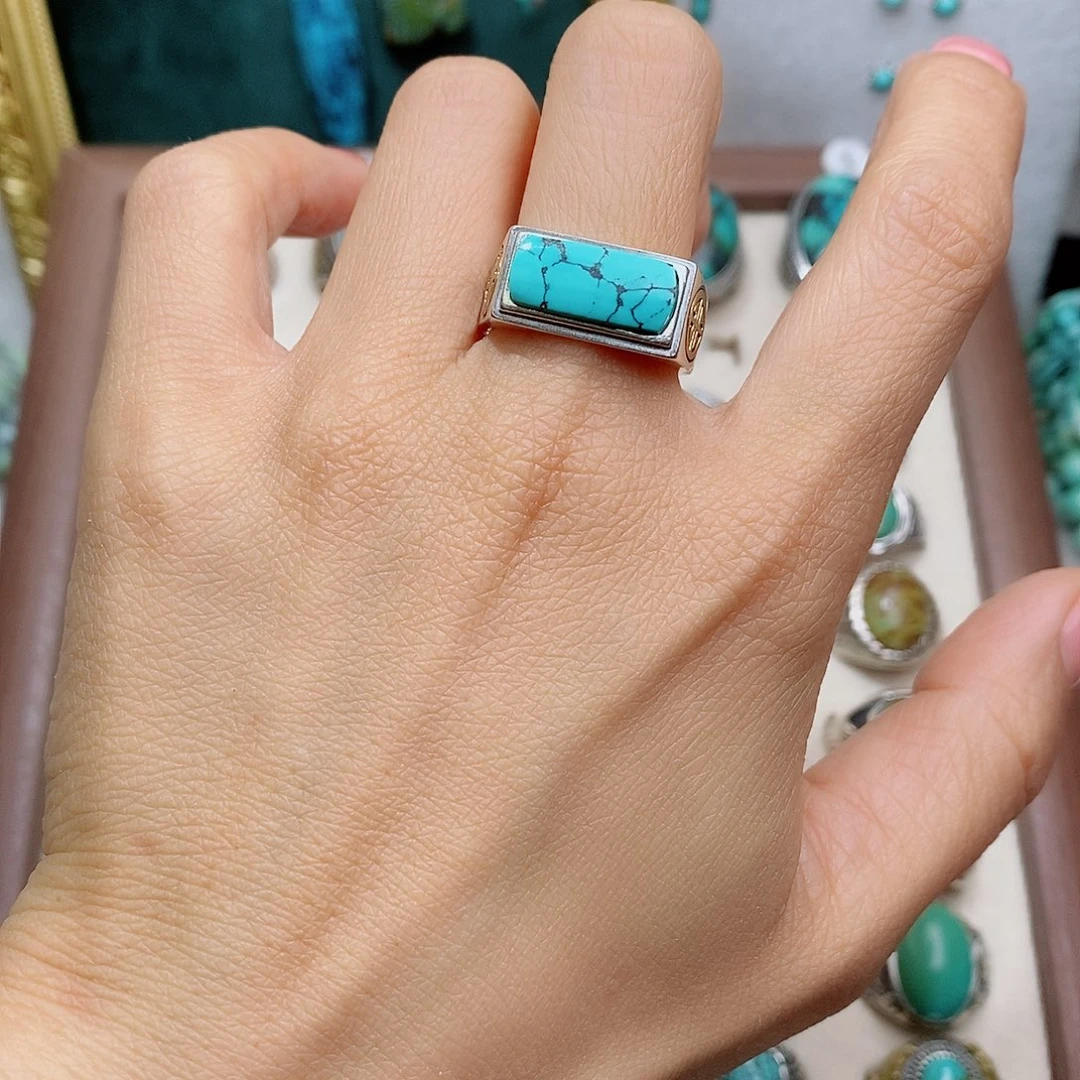 绿松石银S925镶嵌颈饰