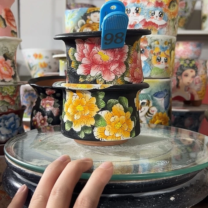 景德镇手绘花盆里面的高级盆