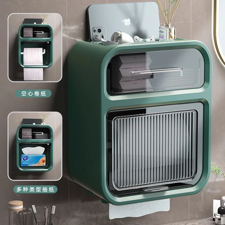 卫生间纸巾盒免打孔防水厕纸盒抽纸盒厕所卫生纸卷纸置物架壁挂式
