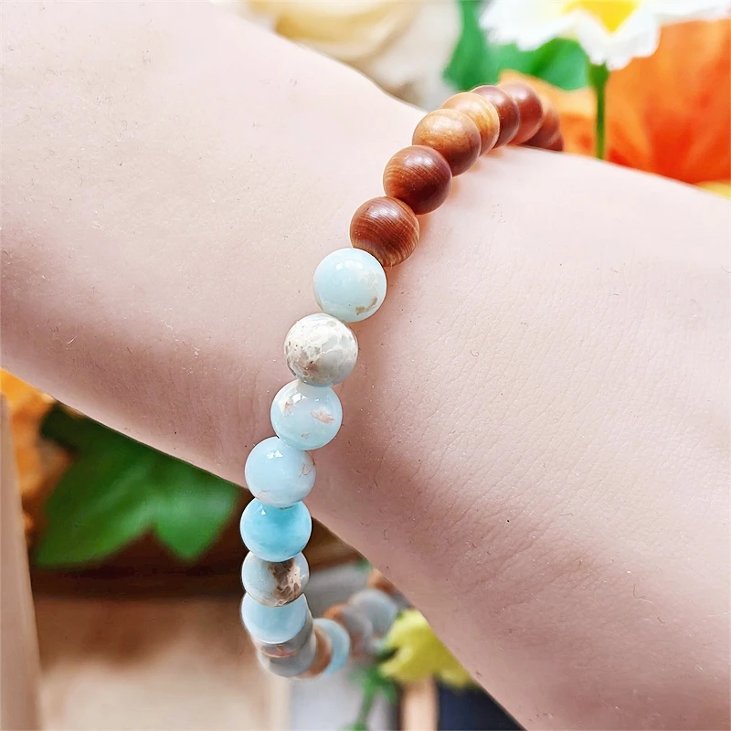 6mm寿山石花梨木质手串非金属多宝款时尚百搭国风（多样性发一件）