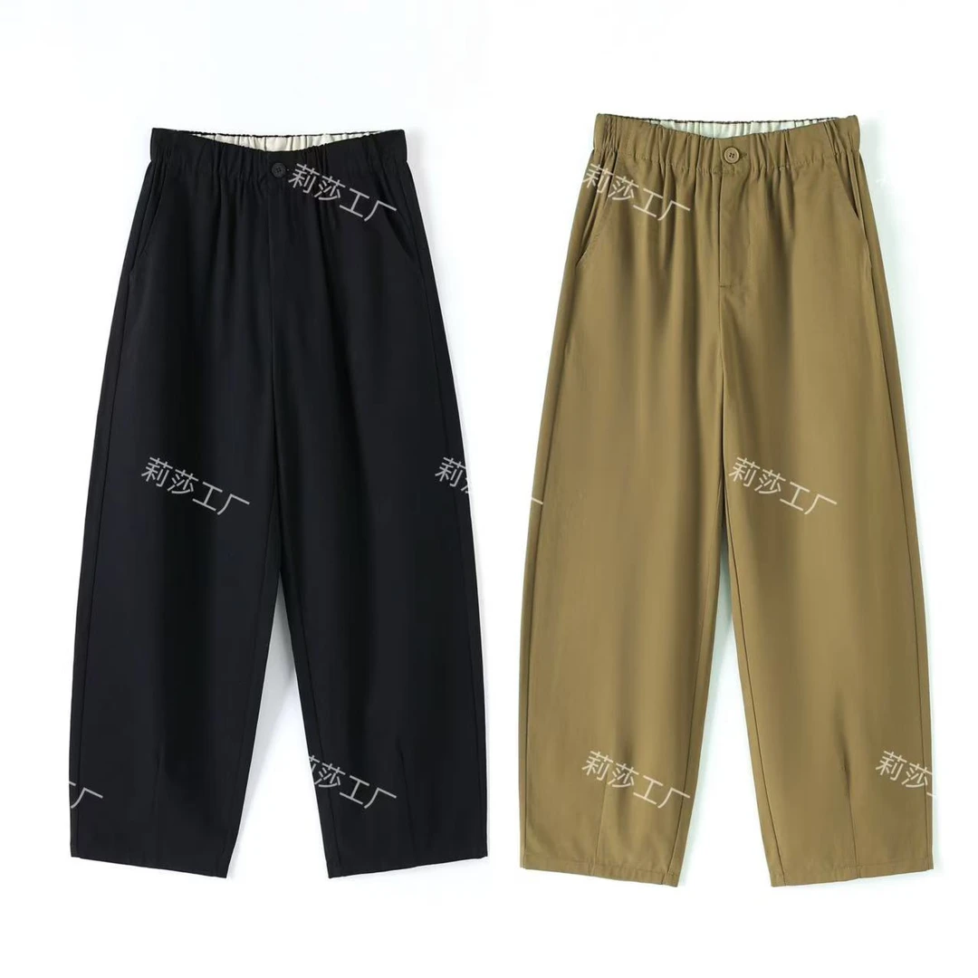 【100棉】夏季薄款日系休闲气球裤2025九分锥形裤宽松百搭萝卜裤女