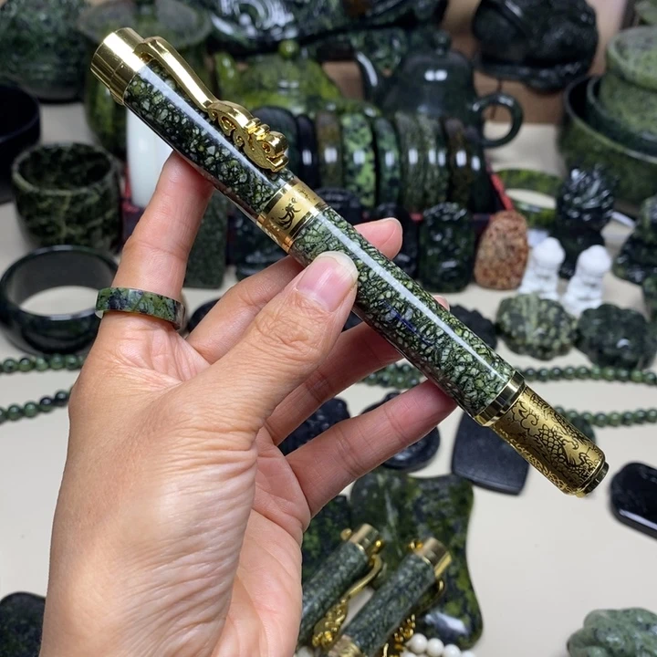 C***l未镶嵌蛇纹石玉手链蛇纹钢笔