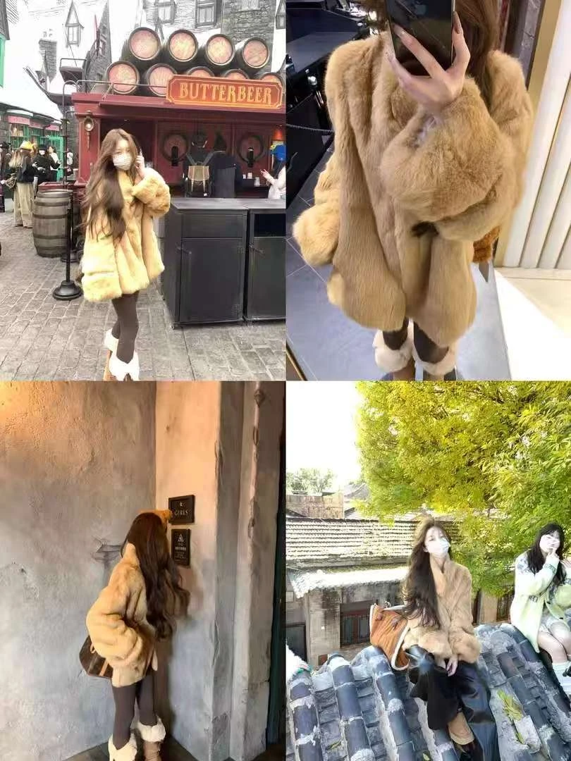 【温柔奶兔】兔毛2.0加厚加密温柔洋气立领宽松氛围感毛毛外套