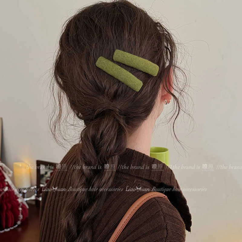 秋冬2个简约刘海发夹女前额气质发夹边夹侧边森系趣味bb夹子头饰