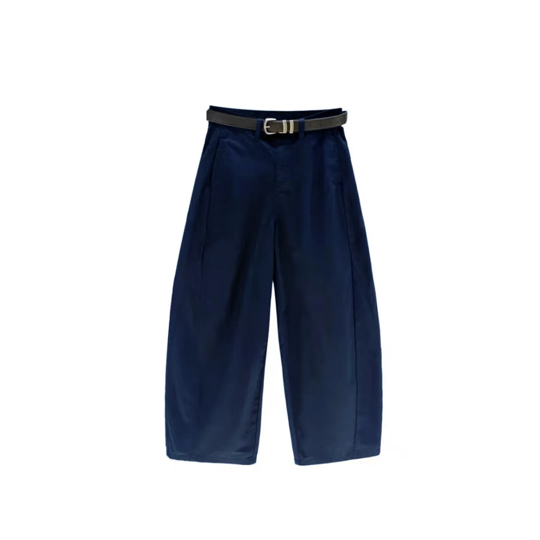 (含苞待放)100%棉 花苞工装八分裤【送腰带】