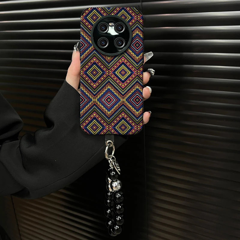 适用【华为mate40pro】复古菱格花纹ins风小羊皮创意网红手机壳女款