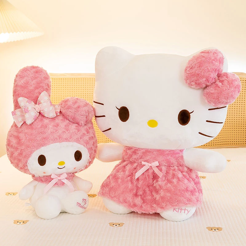 美乐蒂公仔kt猫玩偶毛绒玩具女生凯蒂猫玫瑰可爱娃娃儿童生日礼物