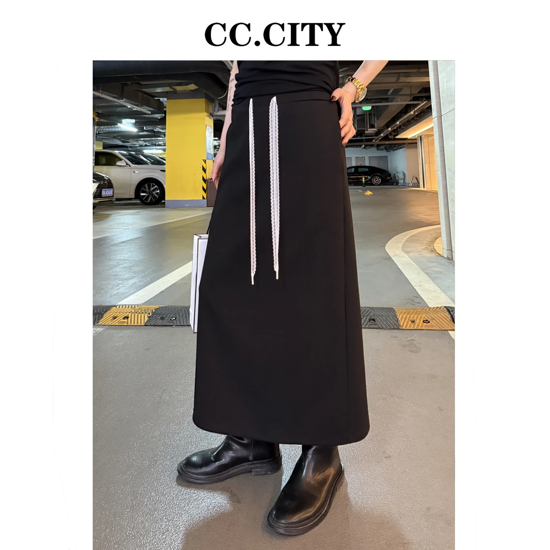 【蔡丽丽 & 添羽 】时尚洋气简约百搭显瘦超爽棉针织半裙6x739