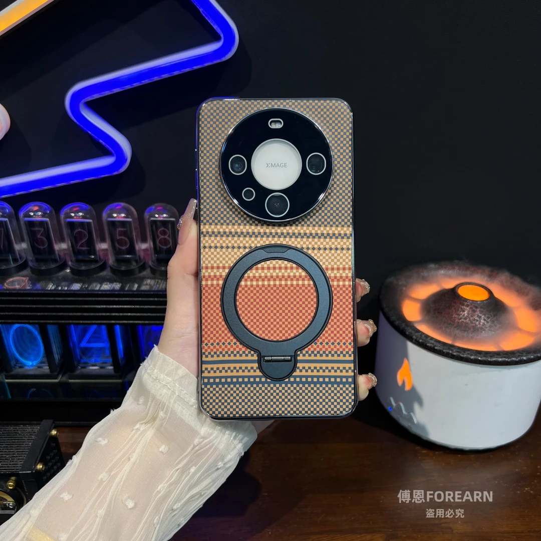 适用于华为mate60pro手机壳新款mate60保护套旋转支架磁吸男女