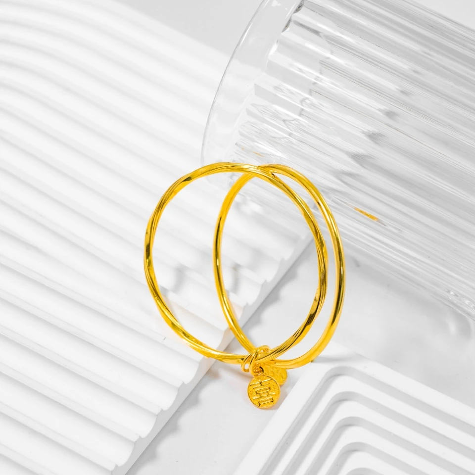 足银手镯 平安喜乐手镯 约25g精美 传承 古法 美观 大气