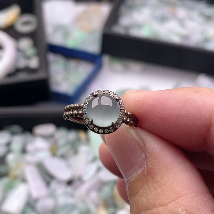 翡翠银S925镶嵌吊坠(不含链)