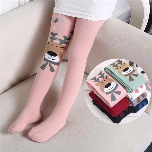 新人专享儿童连裤袜春秋薄款中厚棉质外穿洋气连体女童打底裤子