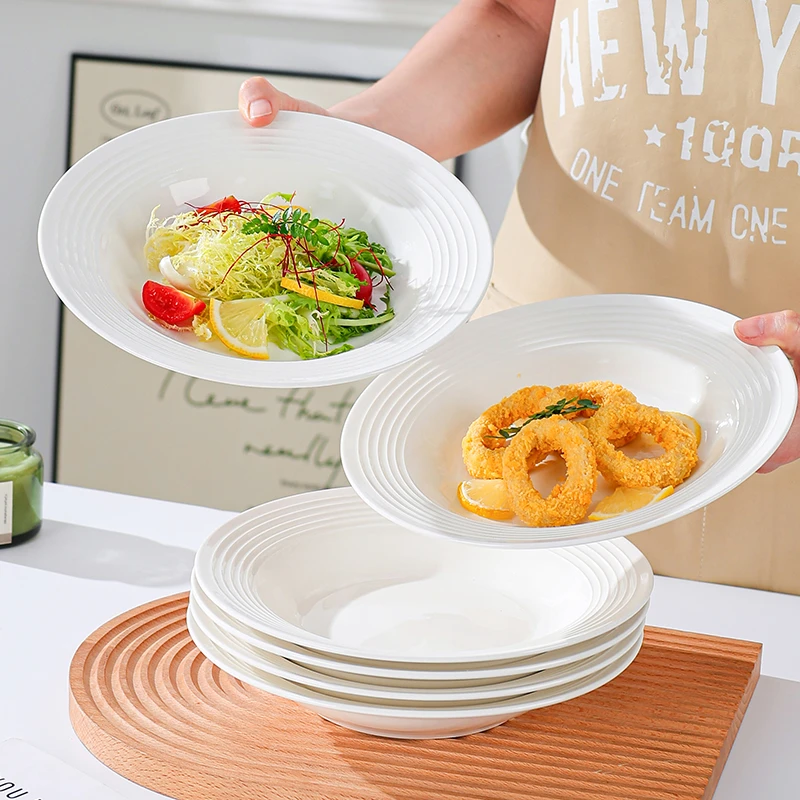 欧式餐盘家用高档2025年新款纯白草帽盘盘子网红盘子餐具菜盘菜碟