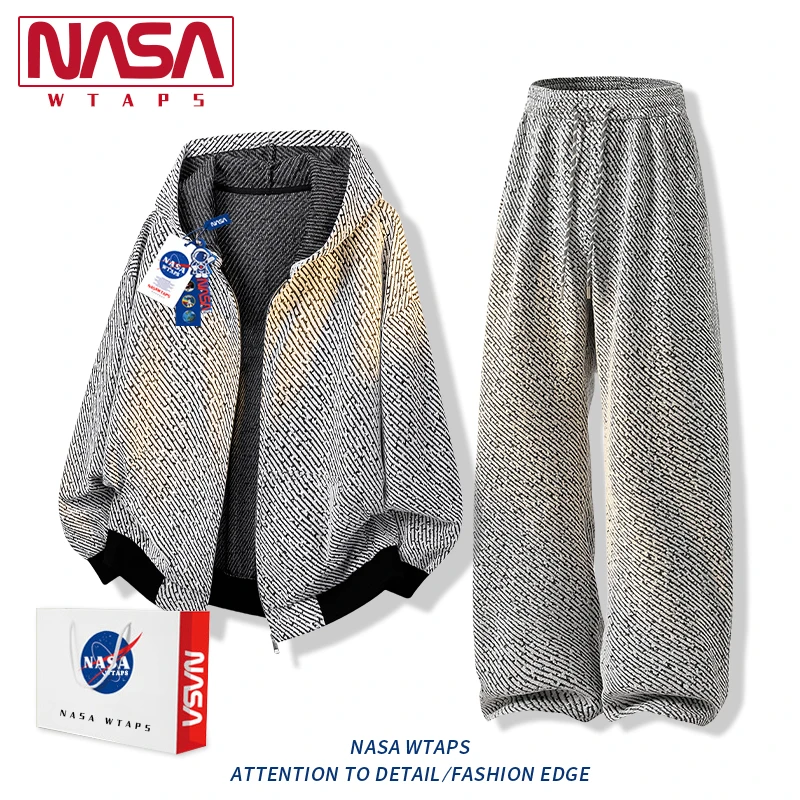 NASA WTAPS连帽外套男春秋季美式高级感休闲卫衣套装潮流轻奢男装