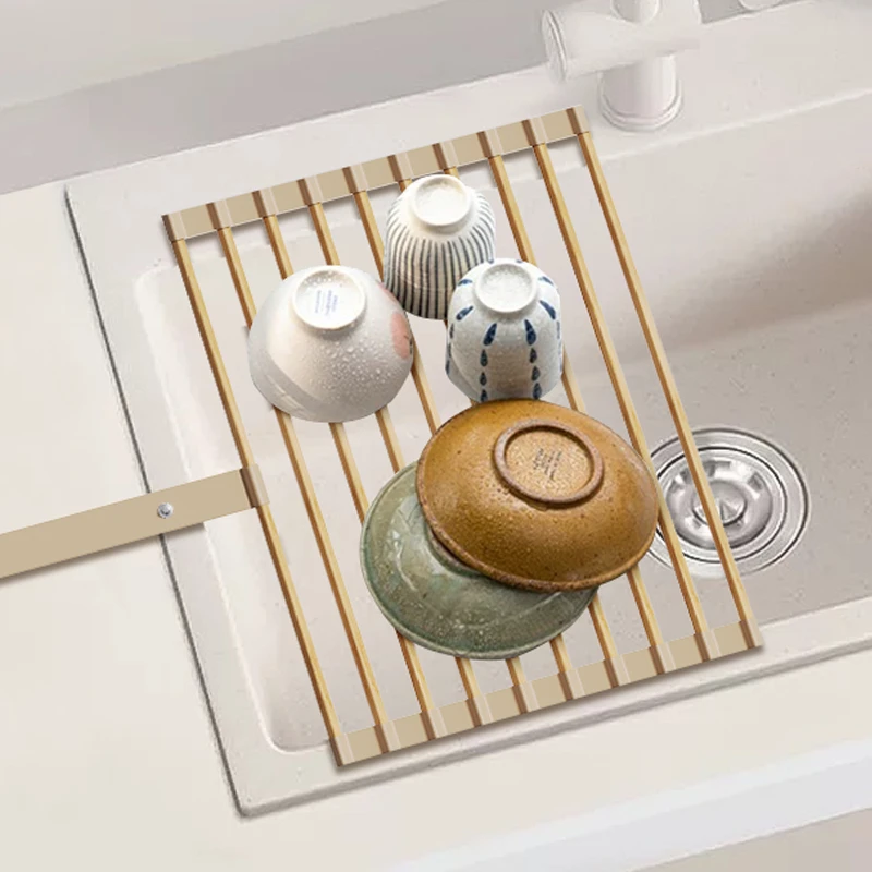 厨房水槽沥水架水池碗碟收纳置物架可折叠碗盘架沥水篮厨房置物架