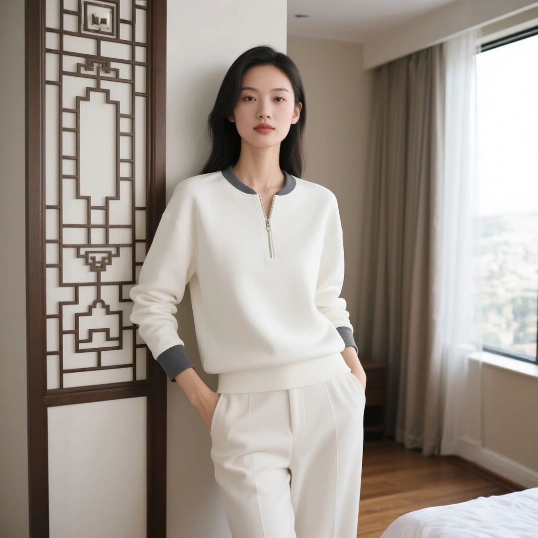 初秋季新款女装时尚半拉链显瘦轻奢高端卫衣春秋气质长袖减龄洋气